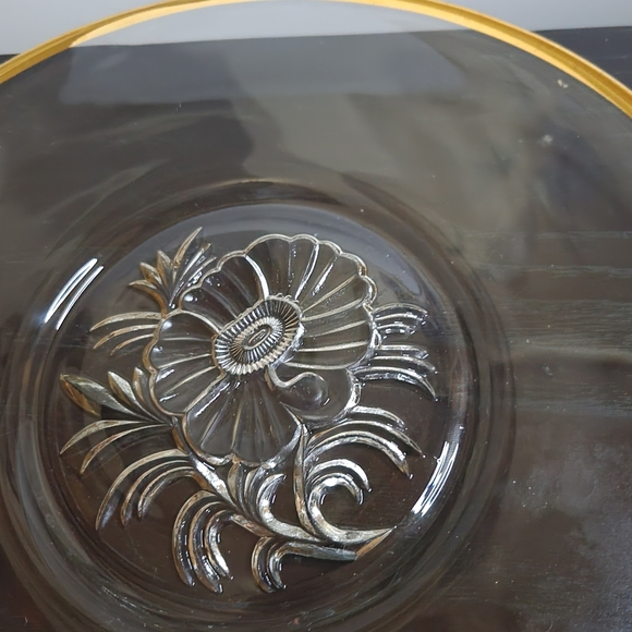 Vtg Gailstyn It's a "Dilly" 22K Gold Gilt Rimmed Glass Lot of 7 Serve Ware - Picture 7 of 12